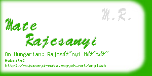 mate rajcsanyi business card